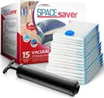 Variety 15 Pack Spacesaver Vacuum Bags Storage - Save 80% Clothes Storage Space - Vacuum Sealer Bags for Comforters, Blankets, Bedding, Clothing -