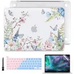 Batianda for MacBook Air 13 inch Case 2020 2019 2018 A2337 A2179 A1932, Floral ...