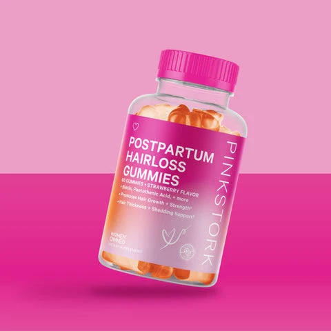 Pink Stork Postpartum Hair Loss Gummies: Hair Skin and Nails Vitamins, Postnatal ...