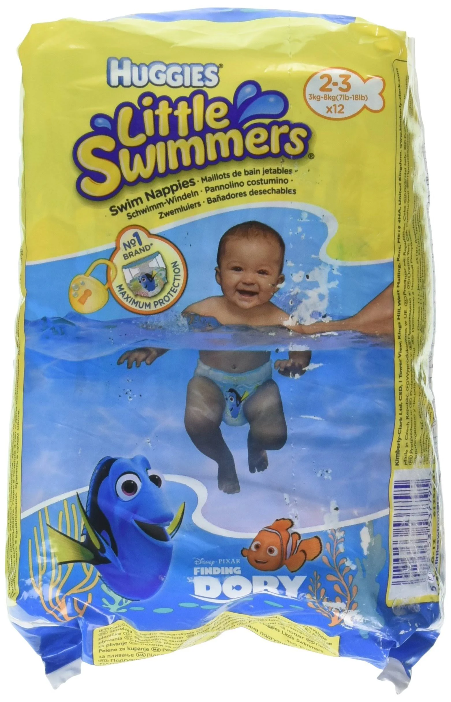 Huggies Little Swimmers Disposable Swim Diapers, Swimpants, Size 5-6 Large (over 32 lb.), 17Ct. (pack of 6) (Packaging May Vary)