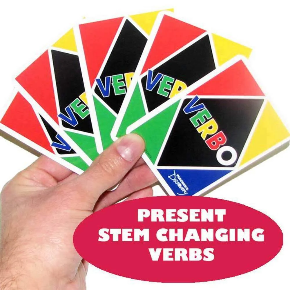 Verbo Spanish Card Game Present Tense Stem Changing Verbs