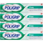 Super Poligrip Crema Adhesiva para Dentaduras Postizas y Parciales 2.4 Oz, Paquete de 4