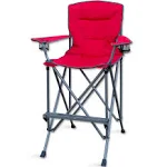 Extra Tall Folding Chair for Limited Mobility - Red