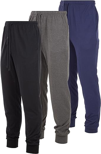 DARESAY Mens Lounge Pants with Pockets - Mens Pajama Pants - Lounge Pants Men, Up to 3XL Pack of 3