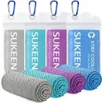 Sukeen [4 Pack] Cooling Towel (40"x12"),Ice Towel,Soft Breathable Chilly Towel,Microfiber Towel for Yoga,Sport,Running,Gym,Workout,Camping,Fitness