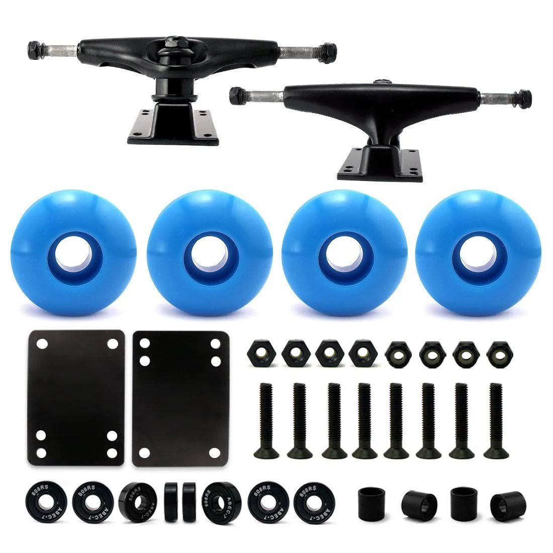 VJ 5.0 Skateboard Trucks, Skateboard Wheels 52mm, Skateboard Bearings, Skateboard Pads, Skateboard Hardware 1"