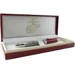 United States Marine Corps Heavy Metal Red Ball Point Pen and Gift Box by TreasureGurus, LLC