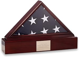 Custom Personalized Veteran American Burial Flag Display and Urn, Holds 5ft by 9 ...