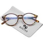 HJSTES Vintage Blue Light Glasses for Women Men Round Bluelight Blocking Glasses Thick TR90 Frame Eyeglasses