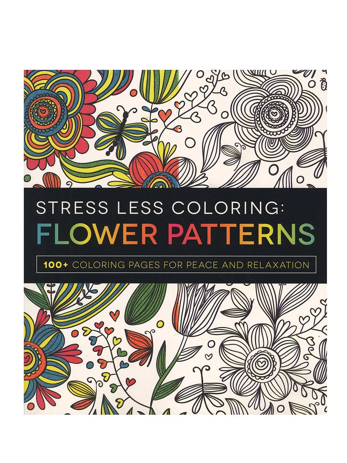 Adams Media Stress Less Coloring Adult Book Flower Patterns (9781440592874)