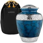 Elegant Aluminum Burial Urn for Adult Human Ashes - 7 Colors Available