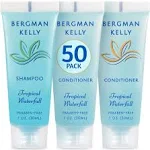 Bergman Kelly Travel Shampoo and Conditioner Set (1 fl oz 100 Pieces Tropical Waterfall) Delight Your Guests with An Invigorating and Refreshing Hote