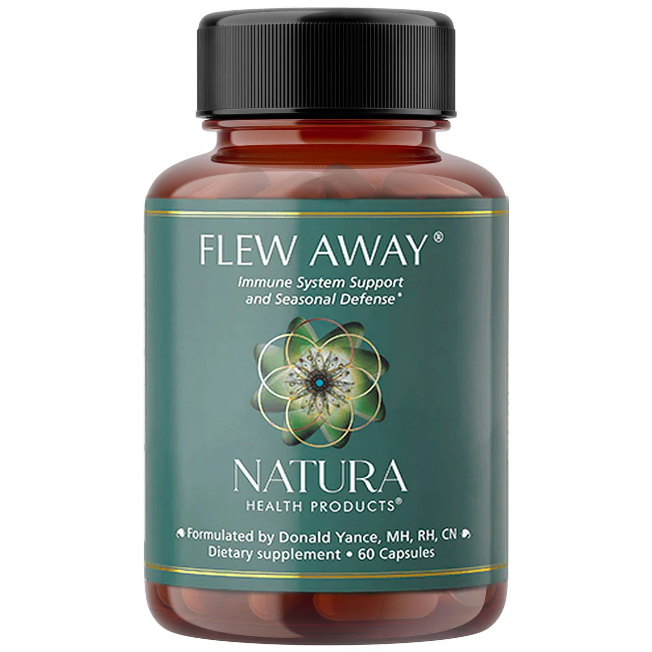 Natura Health Products Flew Away Supplement - Immune System Support & Seasonal Defense - Featuring Ginger, Elderberry, Propolis and Eucalyptus (60 Capsules)