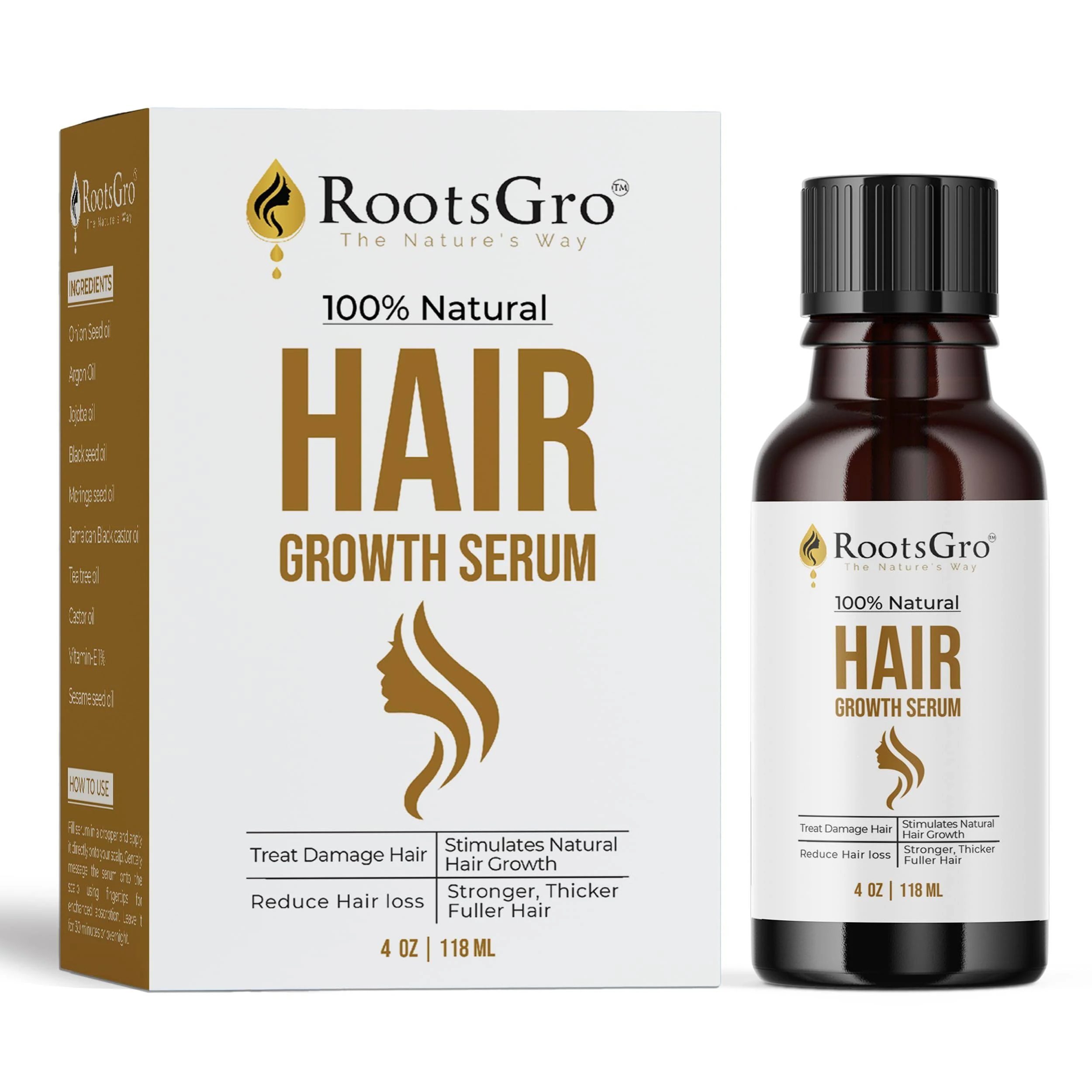 Rootsgro Hair Growth Serum - Stimulates Hair Growth - Strengthens and Nourishes ...