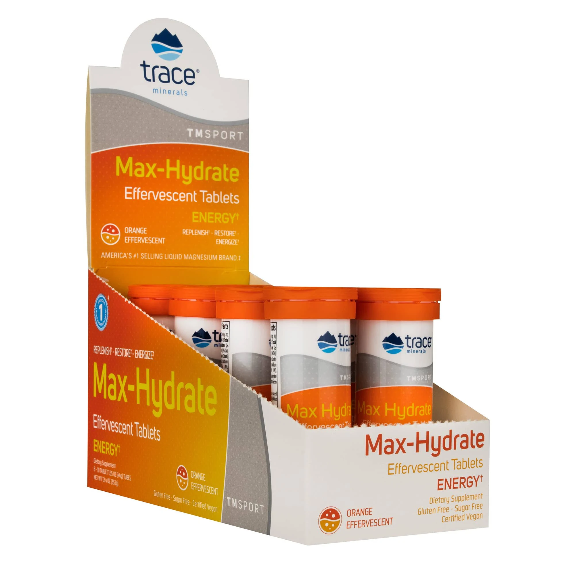 Trace Minerals Research Max-Hydrate Energy - 8 Tubes