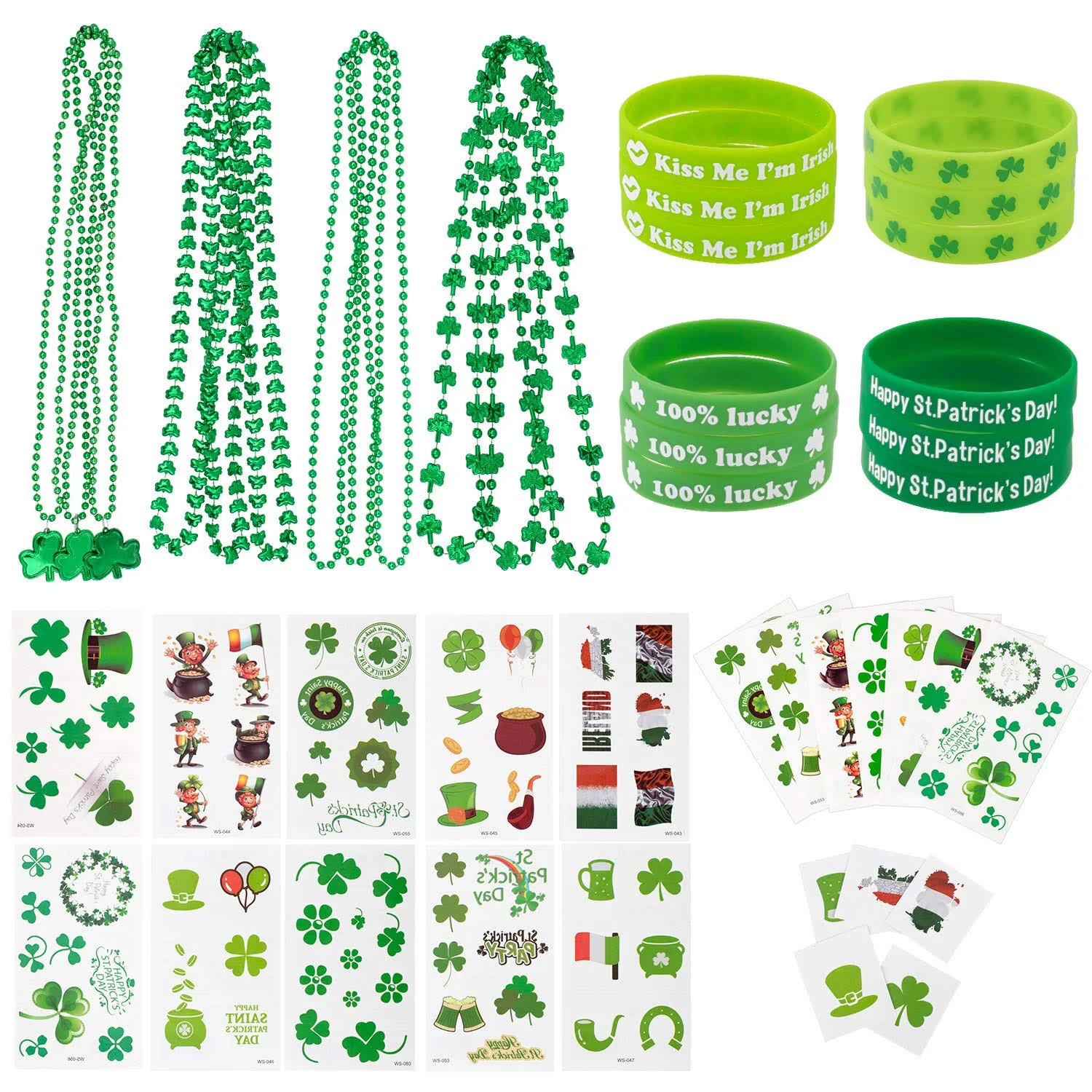 Whaline St. Patrick's Day Party Favor Set Include 12 Green Rubber Wristbands ...