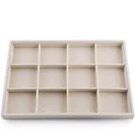 Oirlv Stackable 12 Girds Jewelry Trays Jewelry Storage Tray Showcase Display Organizer(13.8" X 1.4"X 9.4")