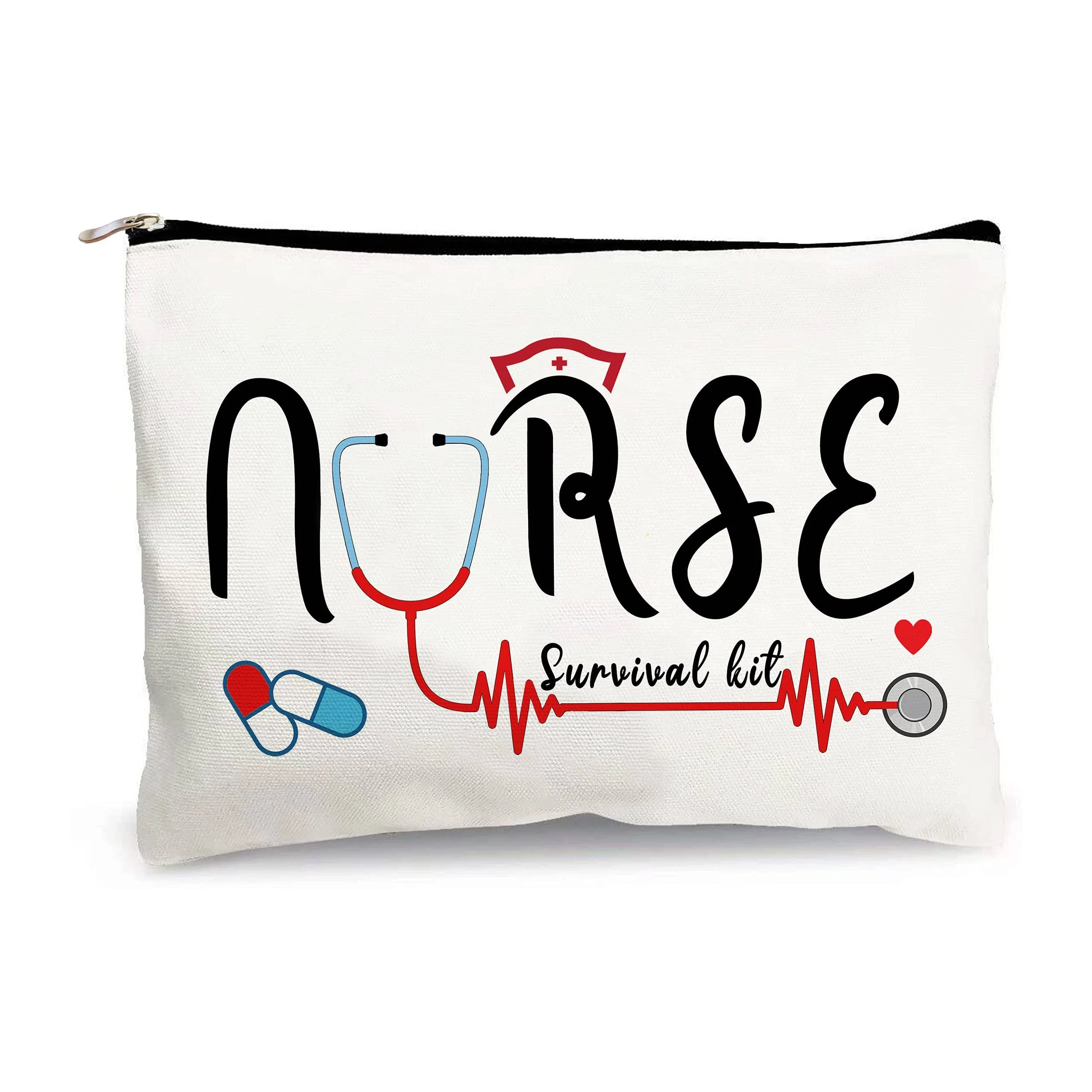 NC Nurse Survival Kit Cosmetic Bag,Fun Gift for Nurse Birthday Gift,Toiletry Jew