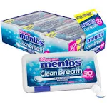 Mentos Clean Breath Hard Mints Sugar Free Candy, Peppermint, (Pack of 12)