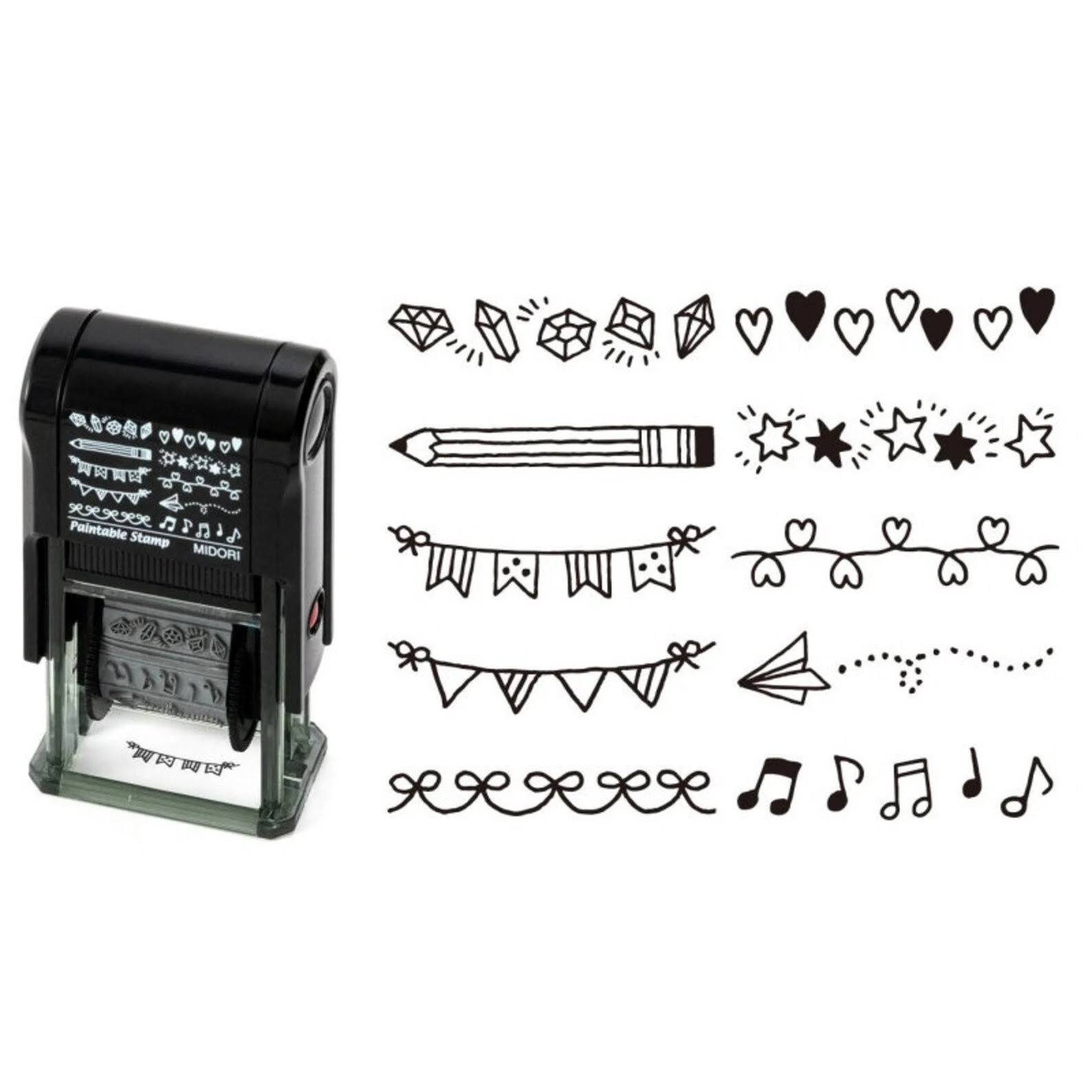 Midori 35382006 Stamp, Rotating Stamp, Motif Pattern