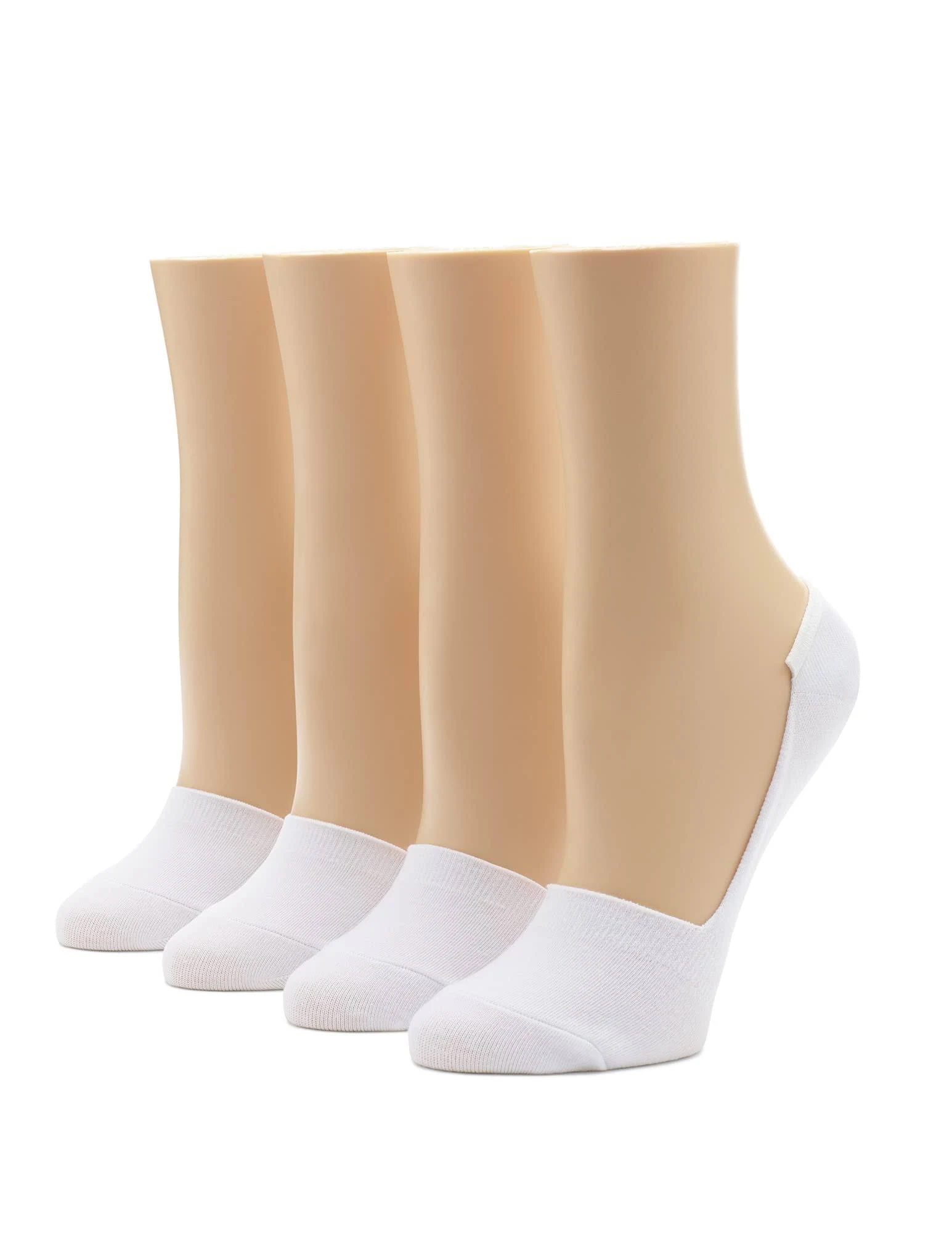 Hue Sneaker Liner 4-Pair Value Pack - White - Socks