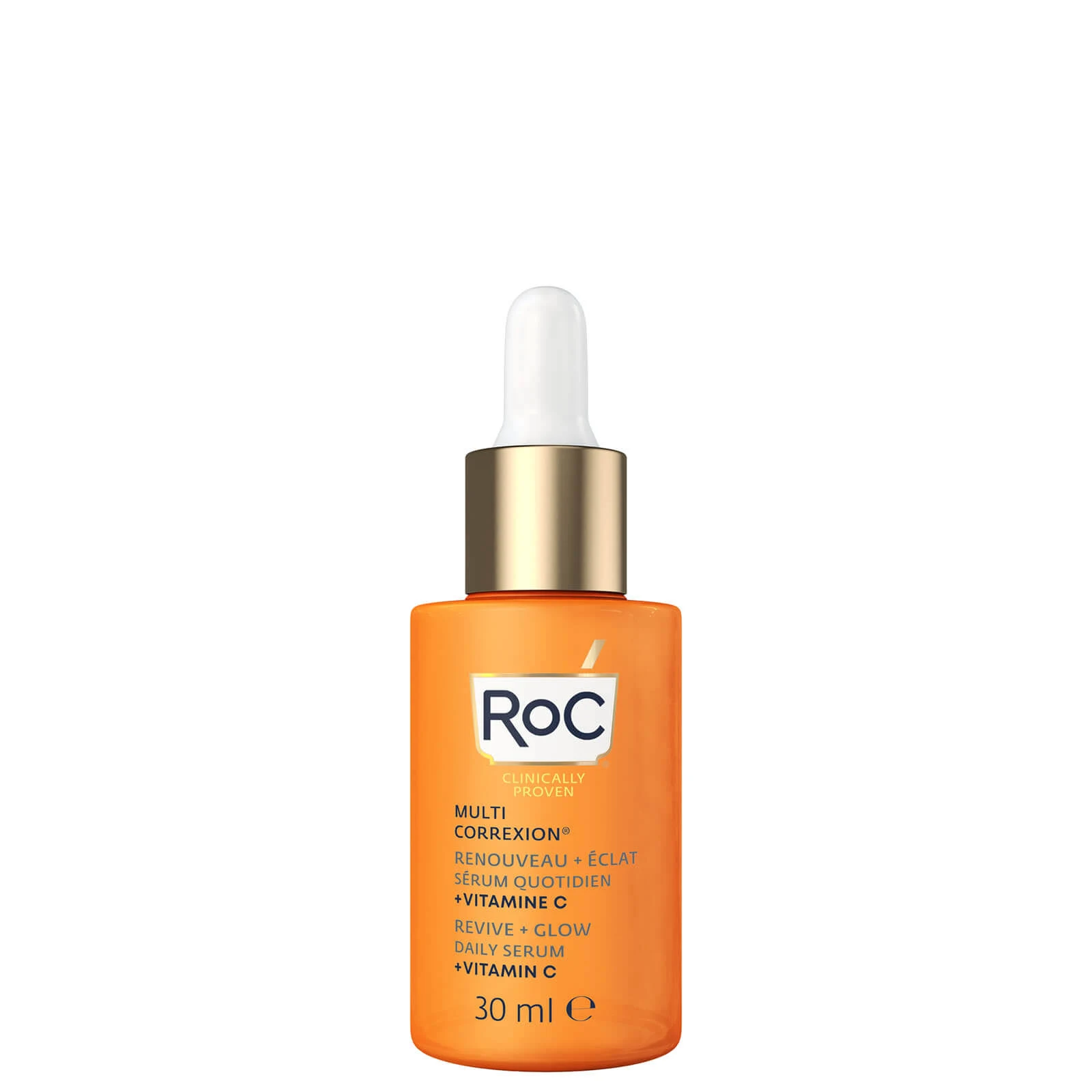 RoC Multi Correxion Revive + Glow Skin Care Regimen Bundle: Vitamin C Serum for Face + Vitamin C Cream for Tighter, Brighter Skin