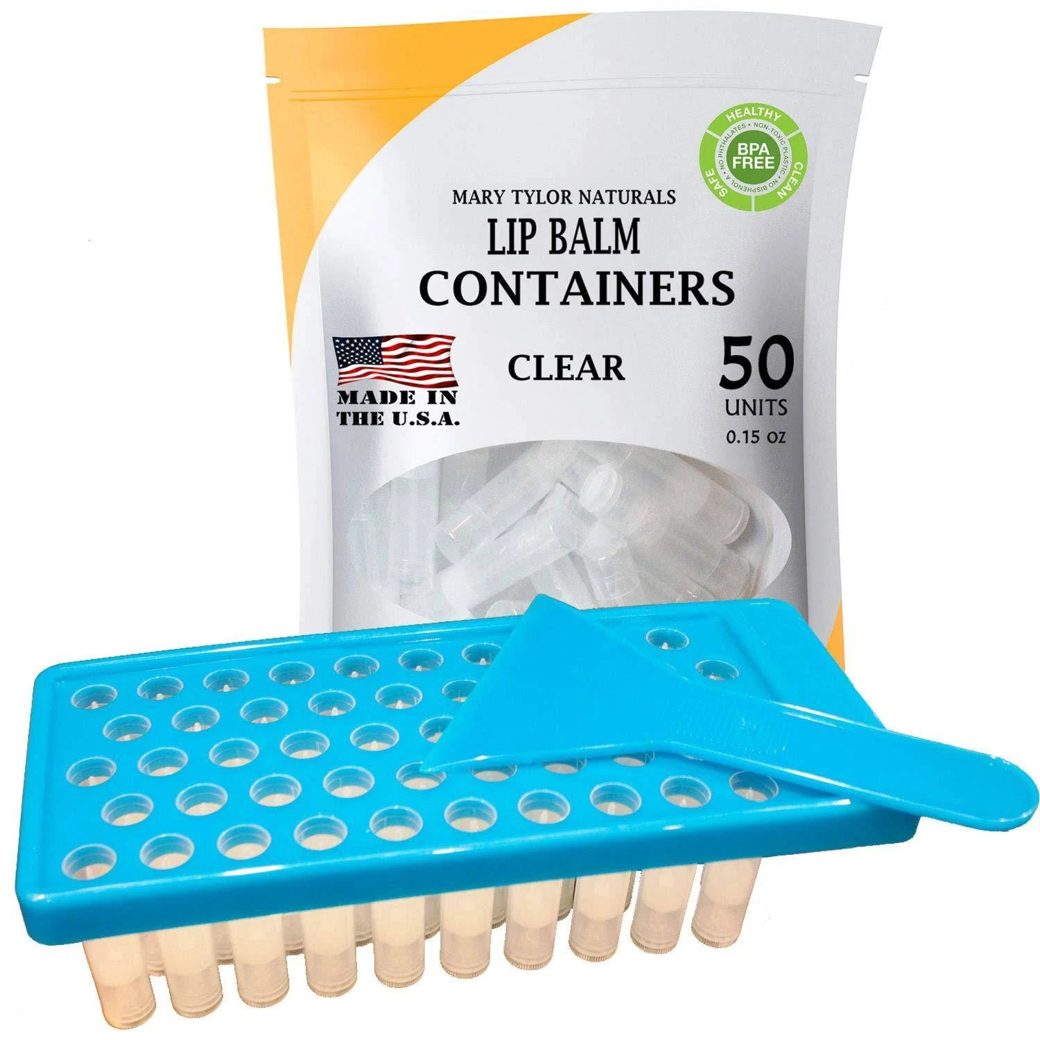 Lip Balm Container Tray Kit with Fill Tray and Spatula, BPA Free, Made