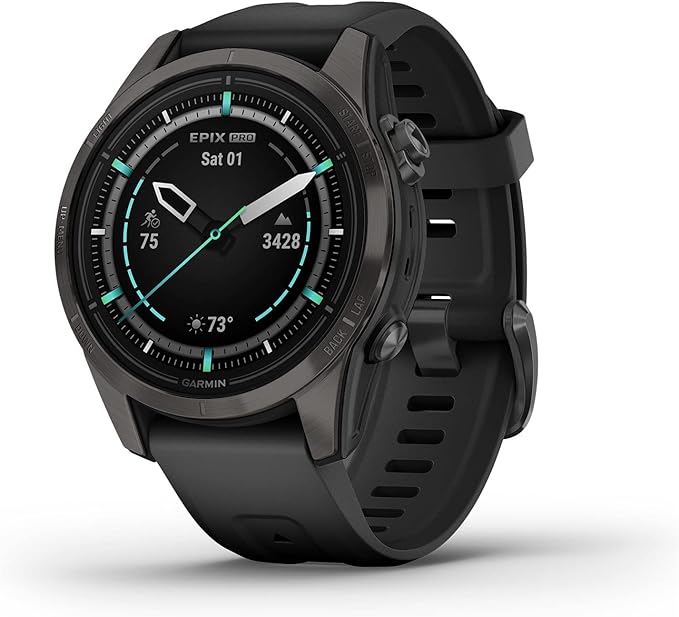 Garmin - epix Pro (Gen 2) Sapphire Edition 47mm Fiber-reinforced polymner - Carbon Gray DLC Titanium with Black Band