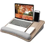 HUANUO Lap Laptop Desk - Portable Lap Desk with Cushion, Fits up to 17 inch Laptop, with Anti-Slip Strip & Storage Function for Home Office Students Use as Computer Laptop Stand, HNLD28WN