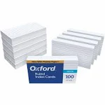 Oxford White Index Cards 3" x 5" Ruled 10 Pack