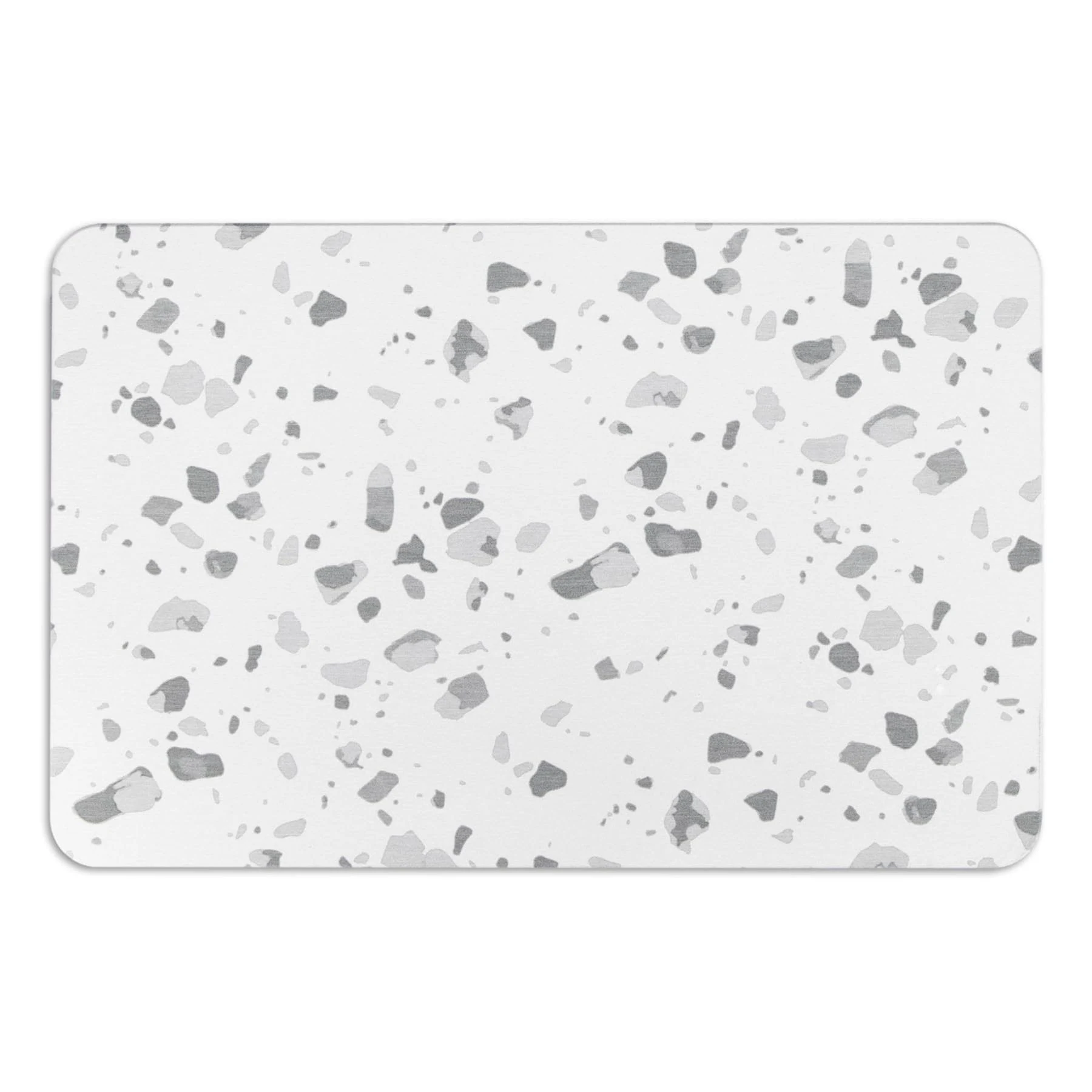 Artsy Mats Grey Terrazzo White Quick Dry Diatomite Non Slip Stone Bath Mat