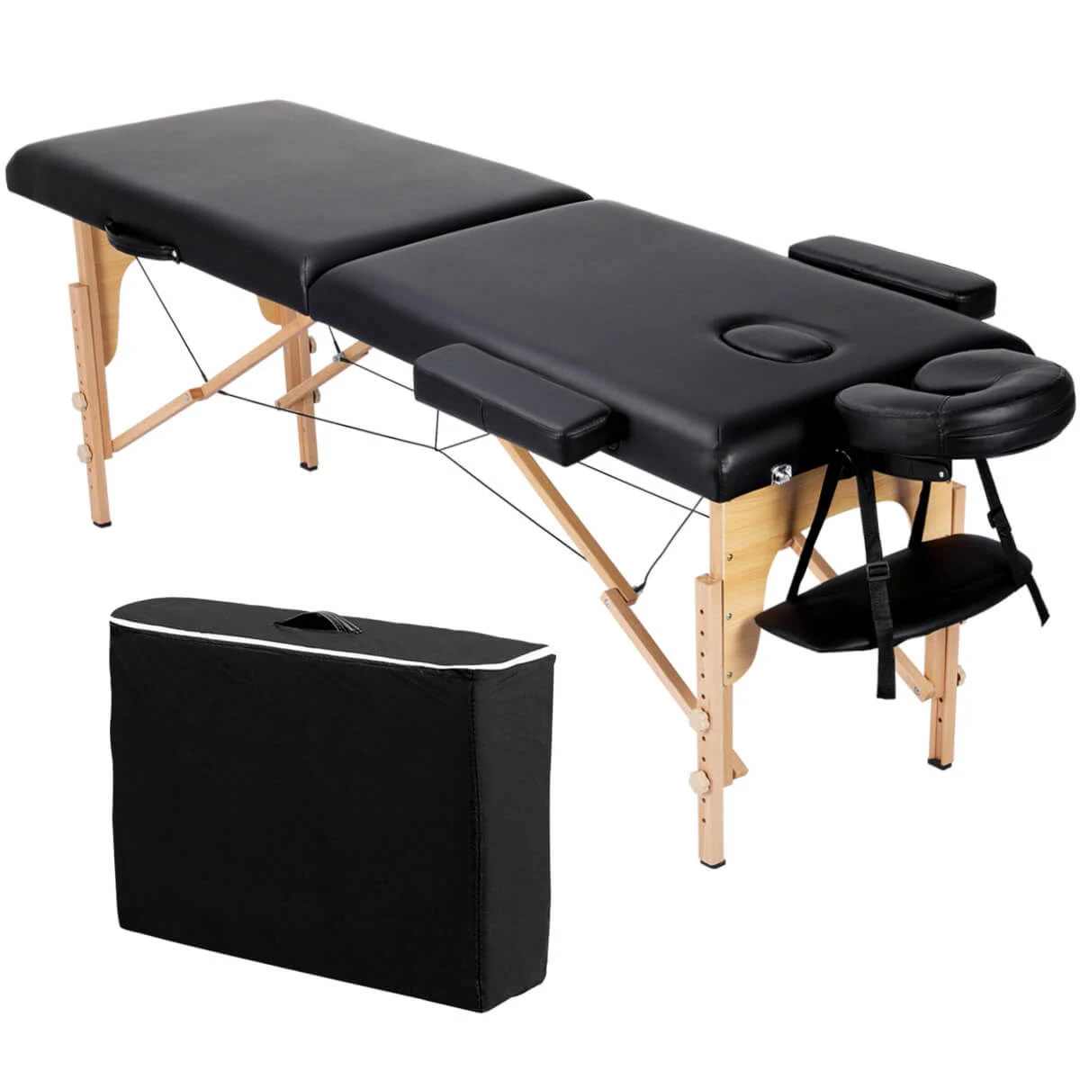 Yaheetech Spa Bed Portable Lash Bed Massage Bed Foldable Spa Tables Adjustable 2 Fold with Non-Woven Bag