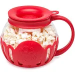 Ecolution Micro-Pop Microwave Popcorn Popper 1.5 QT - Temperature Safe Glass w/Multi Purpose Lid, Snack Size, Green