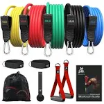 BOB AND BRAD Resistance Bands, Resistance Bands Set for Workout Stackable Up to 125-150 lbs, Exercise Bands with Door Anchor, Ankle Straps, Handles and Carry Case for Strength, Yoga, Gym for Men and Women