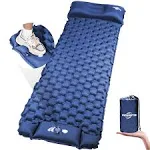 WANNTS Sleeping Pad, Ultralight Inflatable Sleeping Pad for Camping, Built-in Pump, Ultimate for Camping, Hiking - Airpad, Carry Bag, Repair Kit - Co