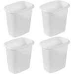 Rubbermaid Vanity Trash Can/Wastebasket, 1.5-Gallons/6-Quarts, White, Small Bathroom/Bedroom/Office Trash can, Fits under Desk/Sink