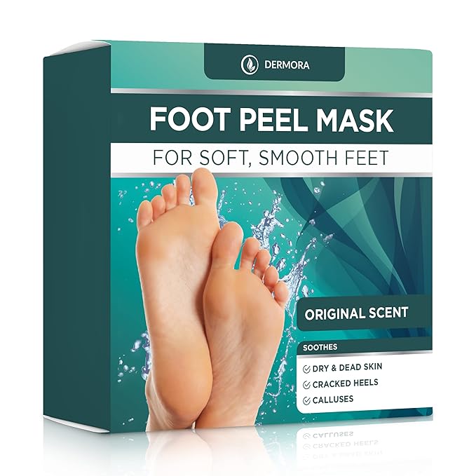 Foot Peel Mask - for Cracked Heels, Dead Skin & Calluses - Make Your 2 Pair