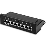 8 Port Patch Panel Rj45 Cat6 Shielded Network Splitter Panel With Ground Wire In