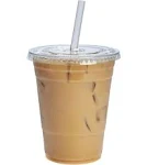 Comfy Package [50 Sets] 24 oz. Crystal Clear Plastic Cups With Strawless Sip-Lids