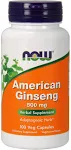 NOW Supplements, American Ginseng (Panax quinquefolius) 500 mg, Herbal Supplement, 100 Veg Capsules