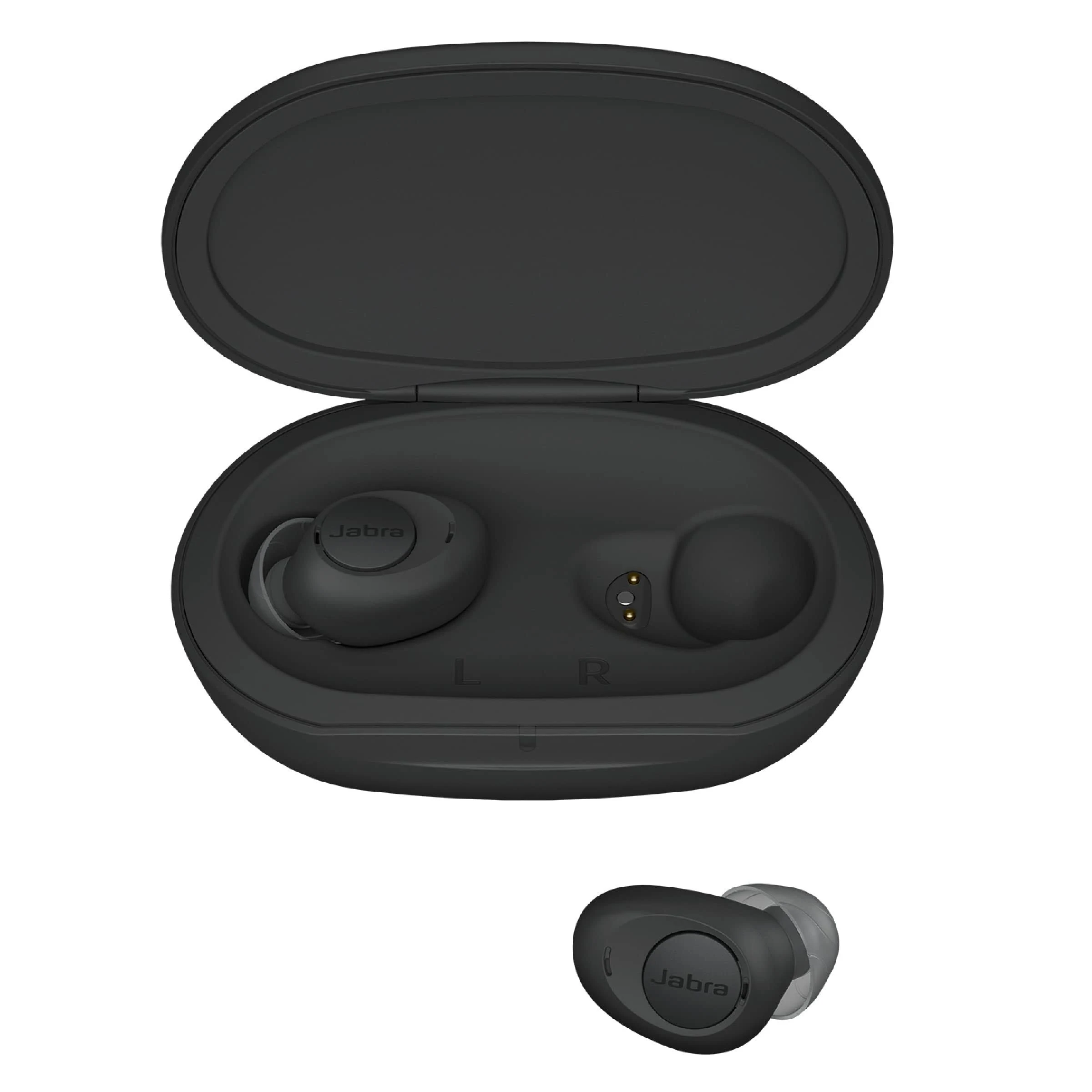 Jabra - Enhance Plus Self-fitting OTC Hearing Aids With iPhone Streaming For Music & Calls - Dark Grey