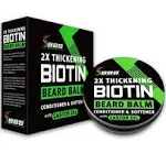 2X Thickening Biotin Beard Balm &amp; Mustache Wax - Vegan Leave-In Conditioner, Nat