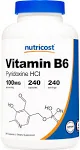 Nutricost Vitamin B6 (Pyridoxine HCl) 100mg, 240 Capsules