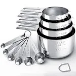 Tiluck Stainless Steel Measuring Cups & Spoons Set