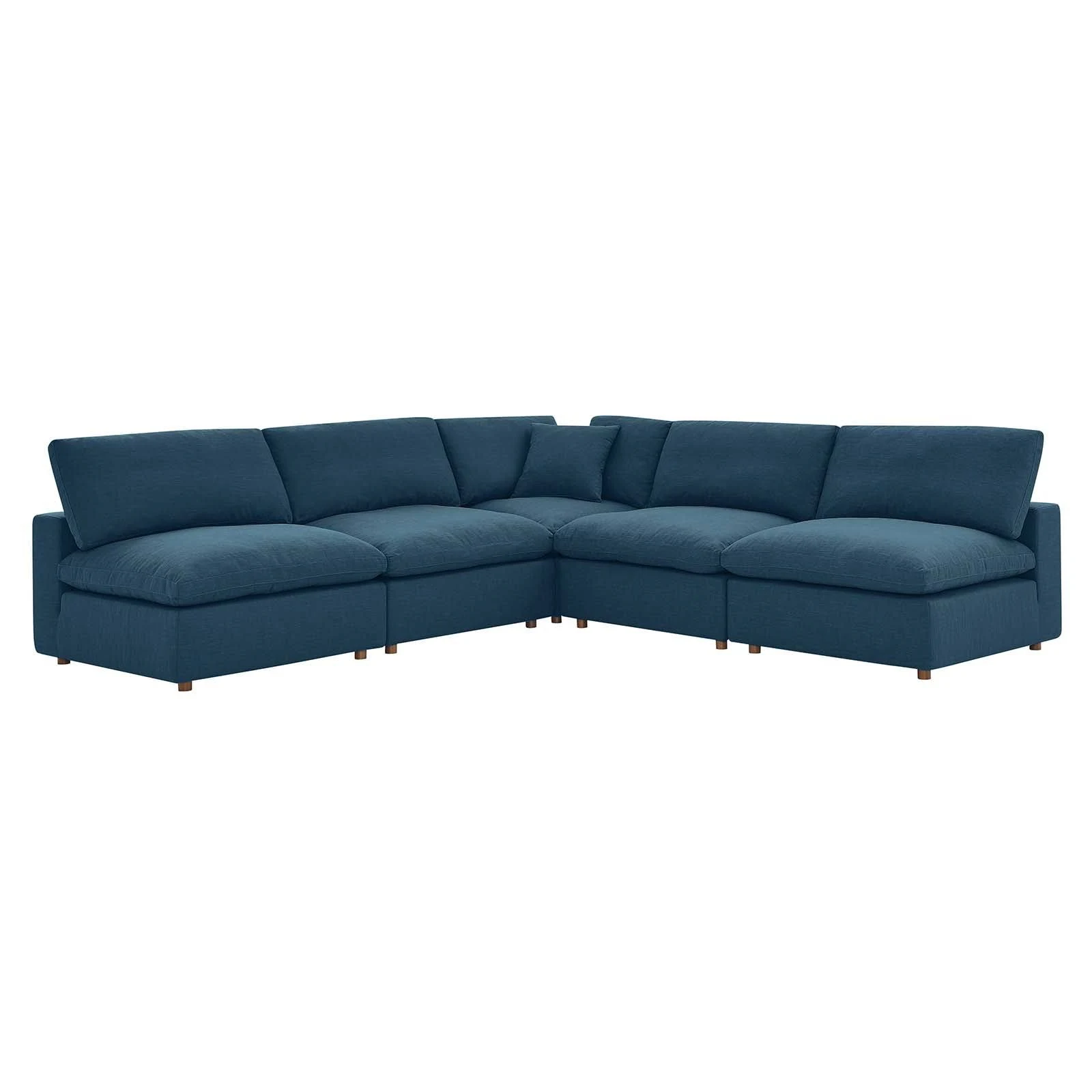 MODWAY EEI-3360 COMMIX 118 INCH DOWN FILLED OVERSTUFFED 5-PIECE ARMLESS SECTIONAL SOFA