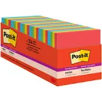 Post-it Super Sticky Notes, 3x3 in, 24 Pads, 2X the Sticking Power, Primary Colors (Red, Yellow, Green, Blue), Recyclable (654-24SSAN-CP)