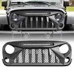 American Modified Matte Black Front Gladiator Vader Grill for 2007-2018 Jeep ...