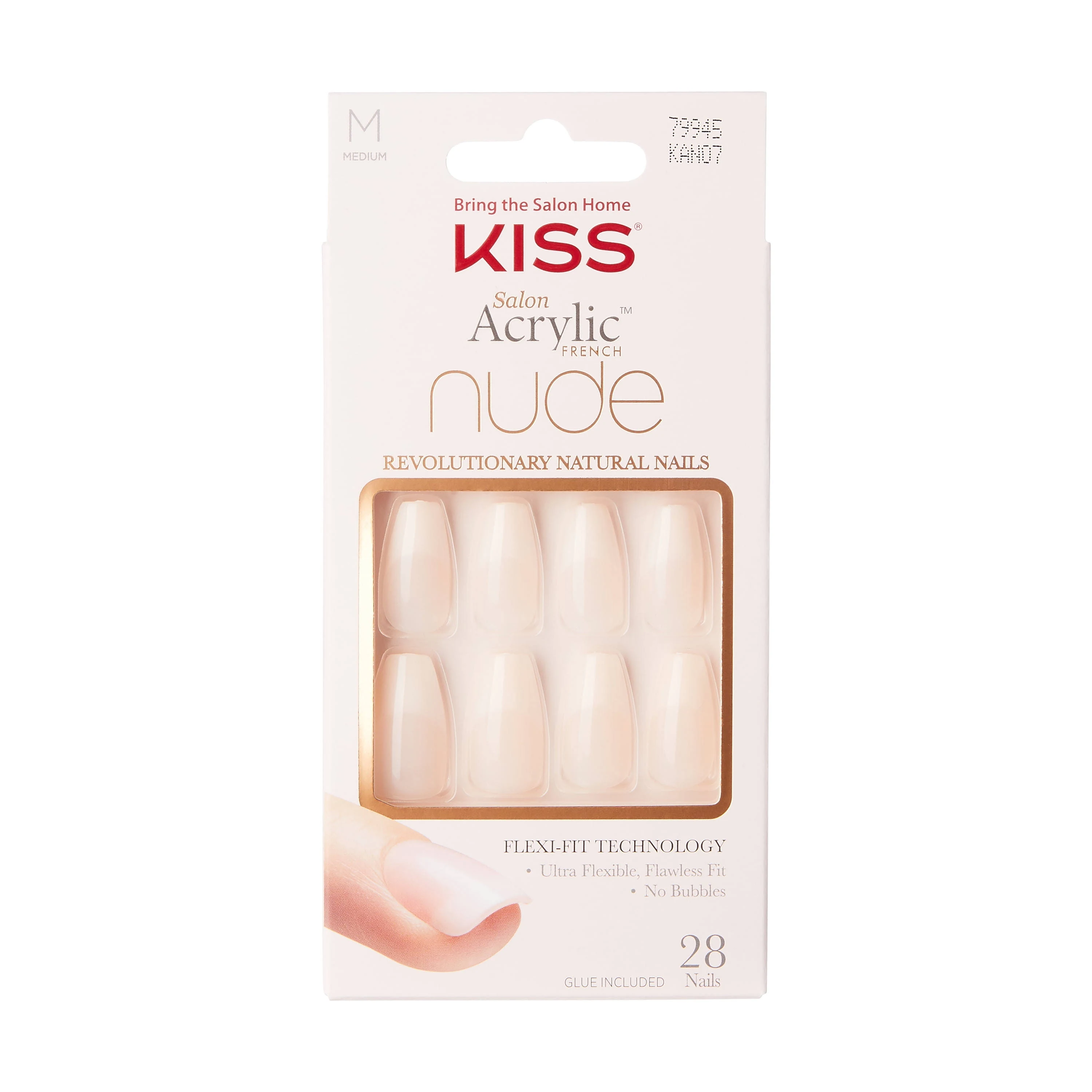 Kiss Salon Acrylic French Nude Nails - Leilani