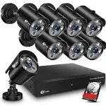 XVIM 8CH 1080p Wired Security Camera System with 1TB Hard Drive, 8pcs HD Outdoor