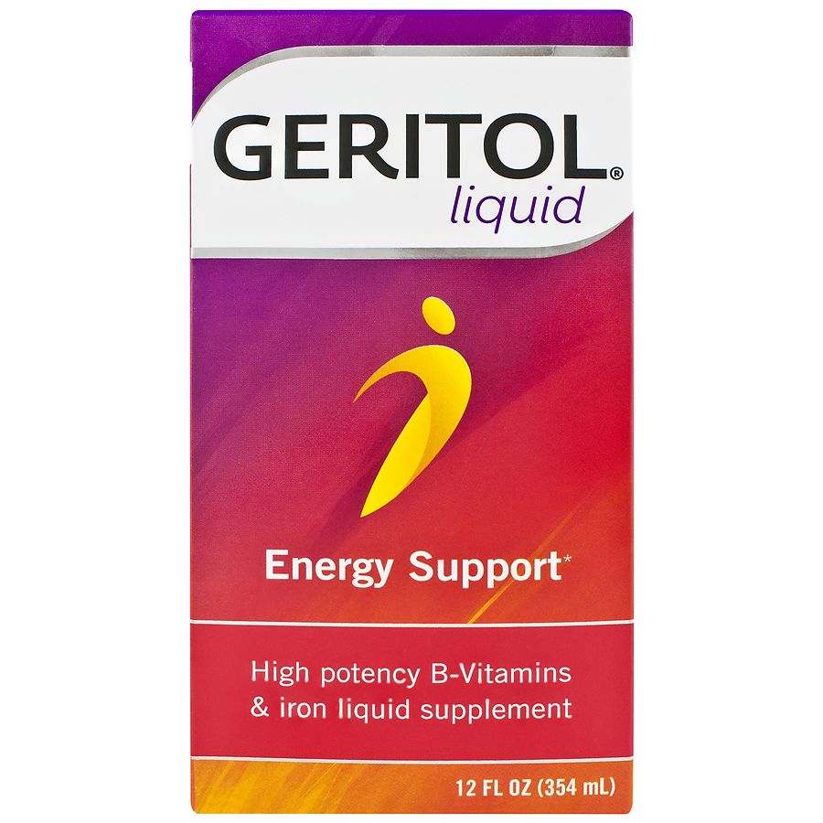 Geritol Liquid Energy Support High Potency B-Vitamins & Iron 12 oz, 3-Pack